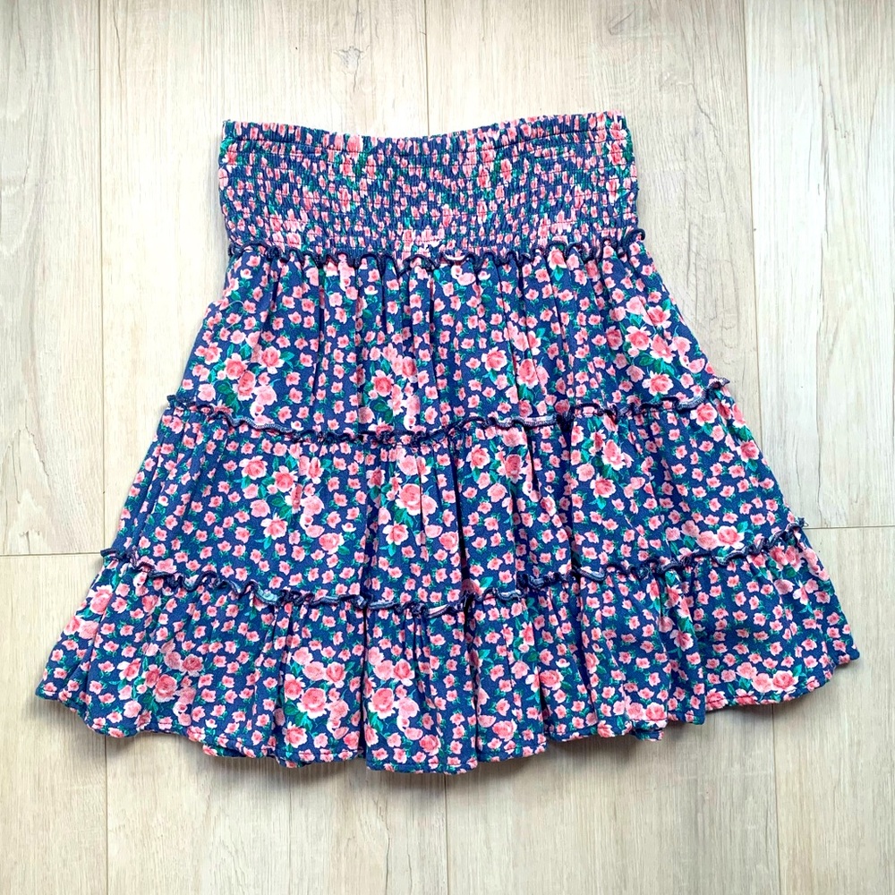 American Eagle Floral Tiered Smocked Mini Skirt XS